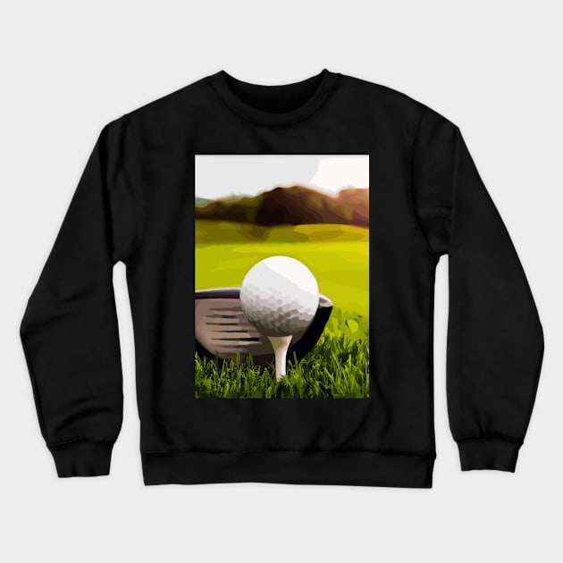 Golf Ball Tee Off Crewneck Sweatshirt by maxcode